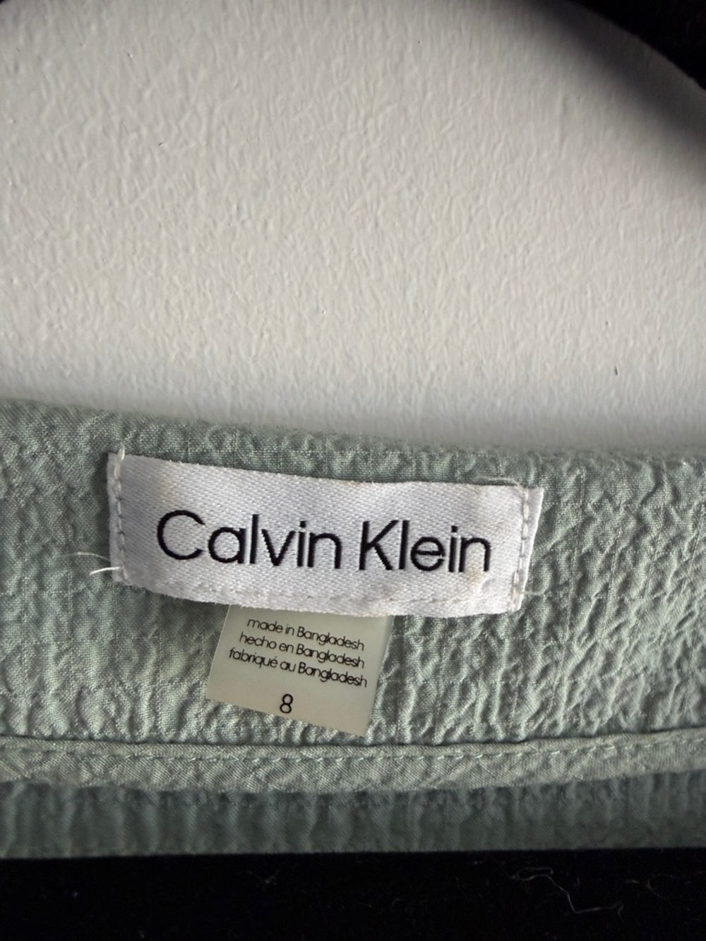 Calvin Klein Sage Green Button-Front Midi Dress - Picture 3 of 4